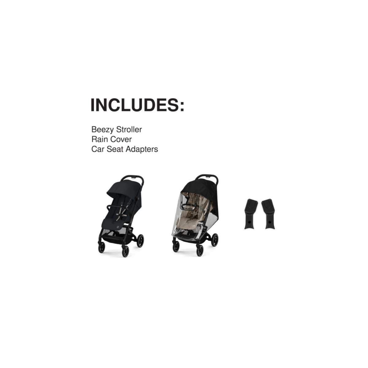 Cybex Beezy 2 Lightweight Stroller, Black Frame with Magic Black Seat, 4063846450695 | ANB BABY