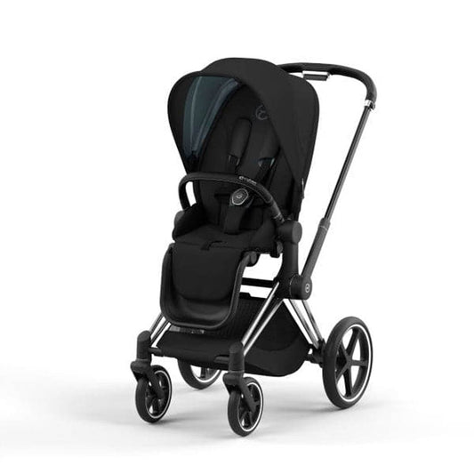 Cybex Priam 4 OneBox Stroller, Chrome / Black Frame with Deep Black Seat Pack - ANB Baby