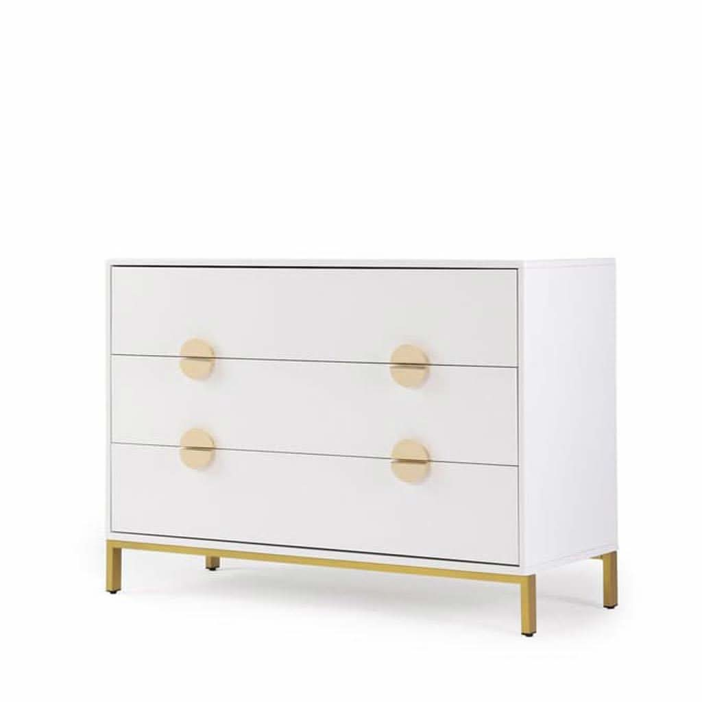 DaDaDa Chicago 3 - Drawer Dresser, White / Gold, ANB BABY