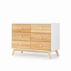 DaDaDa Merry 6 - Drawer Dresser, White / Natural, ANB BABY