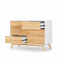 DaDaDa Merry 6 - Drawer Dresser, White / Natural, ANB BABY