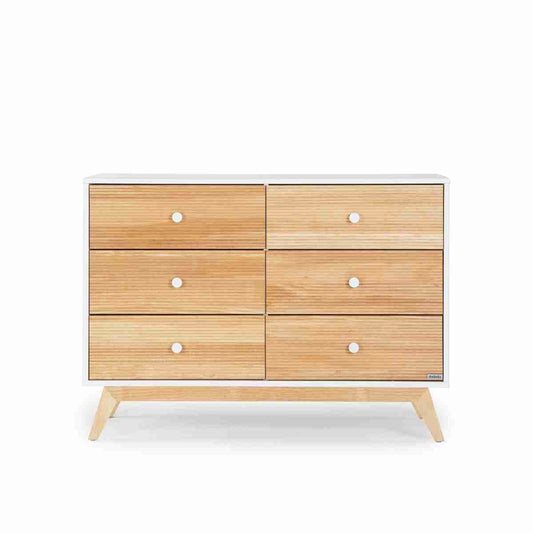 DaDaDa Merry 6-Drawer Dresser, White/Natural, 7290019952152 -- ANB Baby