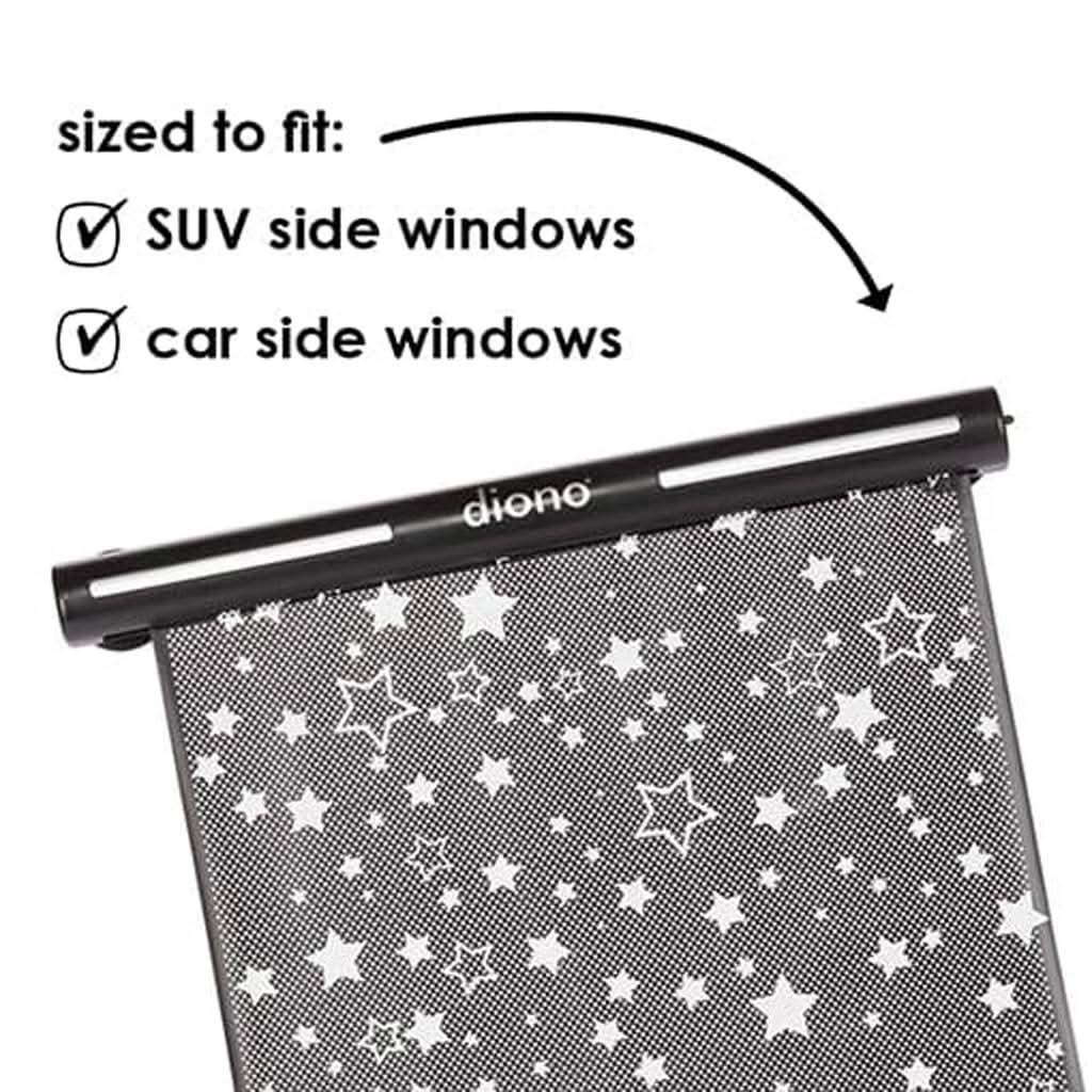 Diono Sun Shade Starry Night Roller Window Shade, Black, ANB BABY