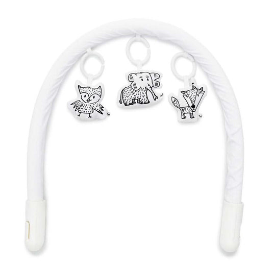 DockATot Deluxe+ Dock Toy Arch and Cheeky Chums Toy Set, Pristine White, ANB BABY