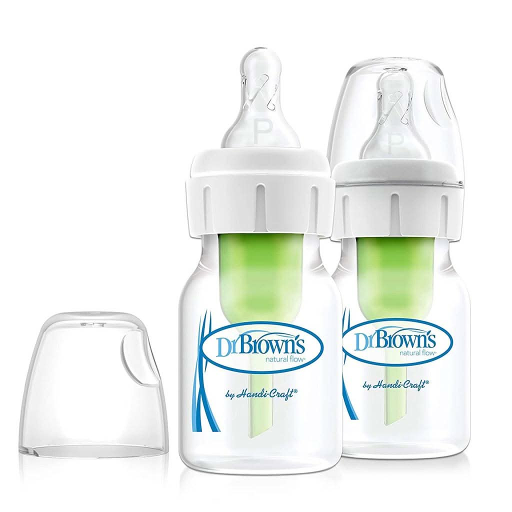 Dr. Brown's 2 - Ounce Bottle with Preemie Nipple, Green, 2 - Pack, ANB BABY