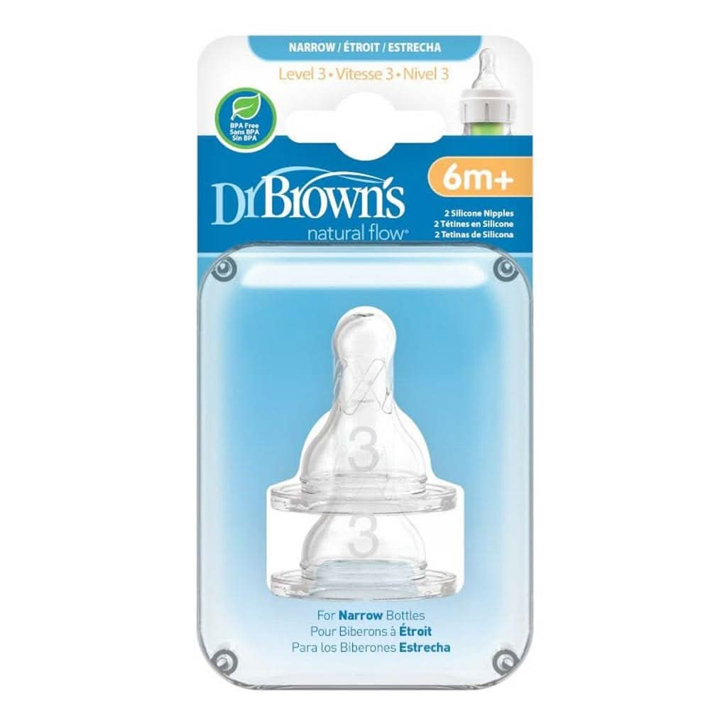 Dr. Brown's Different Level Silicone Narrow Nipple, 2 - Pack, ANB BABY