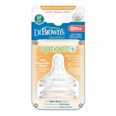 Dr. Brown's Different Levels Natural Silicone Nipple, Wide - Neck 2 - Pack, ANB BABY