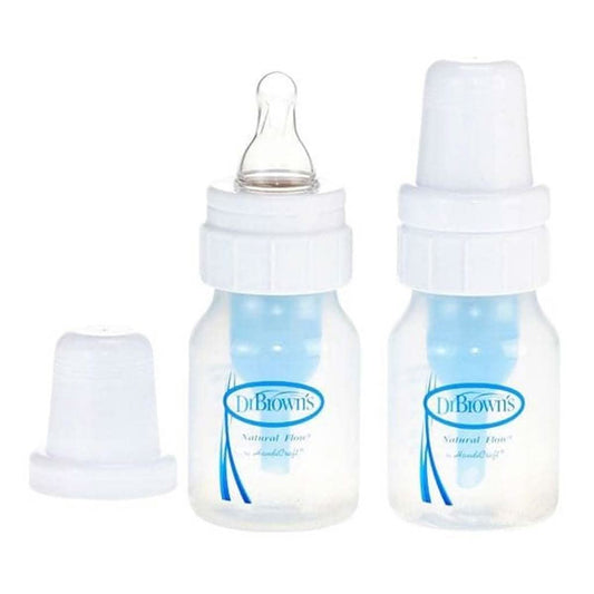 Dr. Brown's Natural Flow Feeding Bottle, Polypropylene 2 - Ounce, 2 Pack, ANB BABY