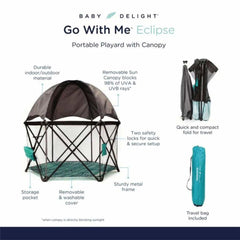 Go With Me Eclipse - Deluxe Portable Playard with Canopy & Padded Floor, ANB BABY