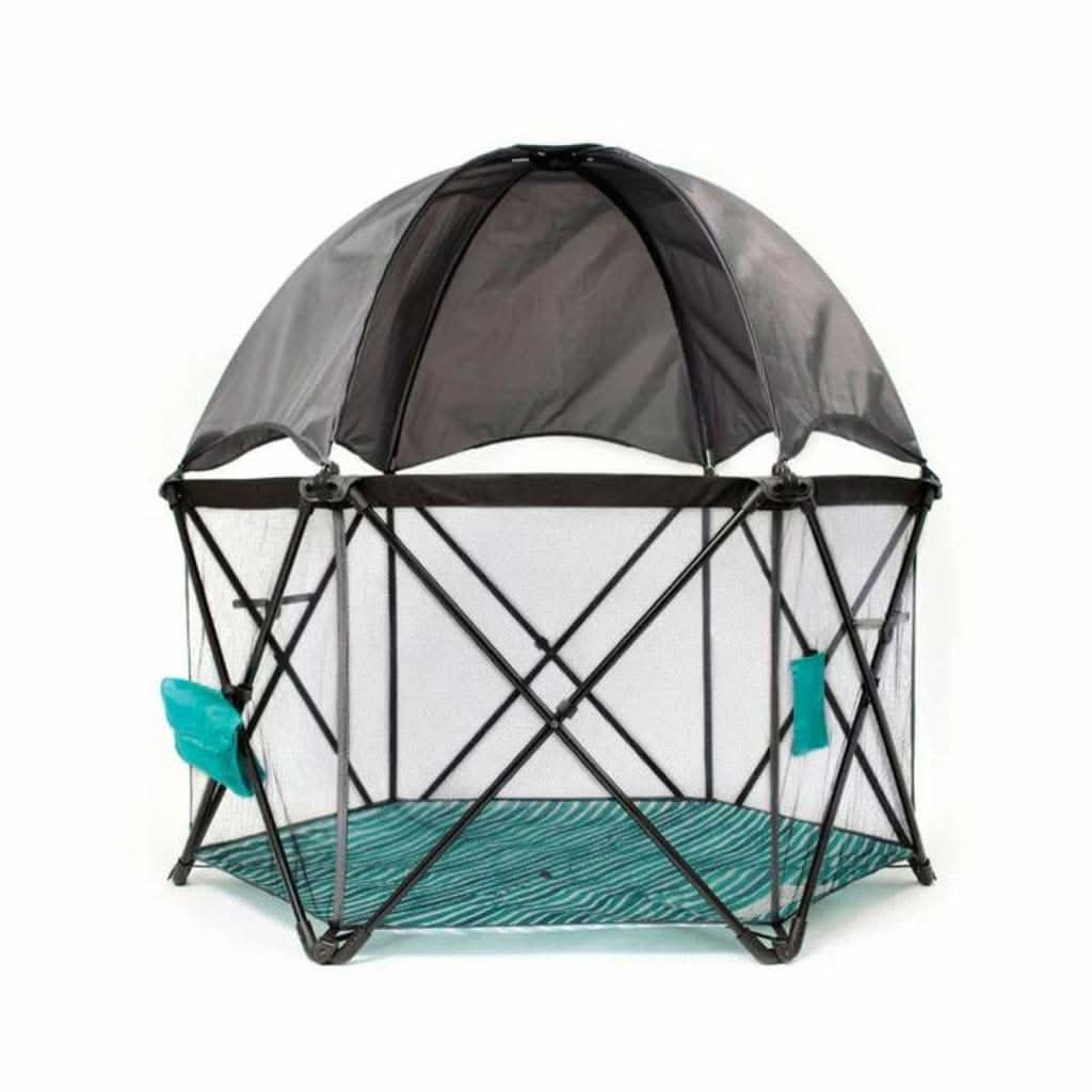 Go With Me Eclipse Portable Playard with Canopy, Watercolor Stripe, ANB BABY