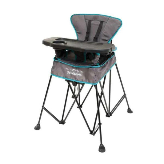 Go With Me Uplift Deluxe Portable High Chair, Grey / Teal, 819956000527 - ANB Baby