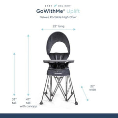 Go With Me Uplift Deluxe Portable High Chair with Canopy, 819956001517 - ANB Baby