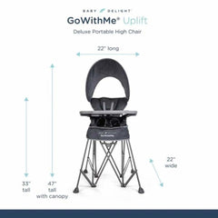 Go With Me Uplift Deluxe Portable High Chair with Canopy, ANB BABY