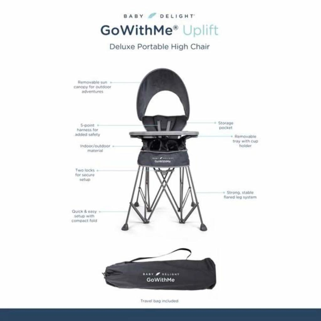 Go With Me Uplift Deluxe Portable High Chair with Canopy, ANB BABY