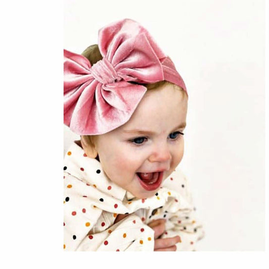 Golden Dot Lane Big Velvet Loopy Bow Headband, ANB BABY