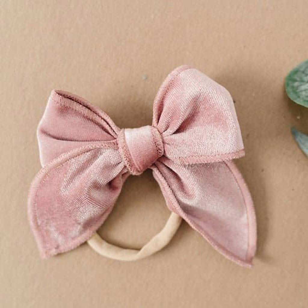 Golden Dot Lane Edged Velvet Bow Headband, ANB BABY