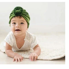 Golden Dot Lane Ribbed Velvet Bun Baby Turban, ANB BABY