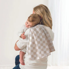 Itzy Ritzy Breastfeeding Boss Muslin Swaddle and Nursing Blanket, Checkerboard, ANB BABY