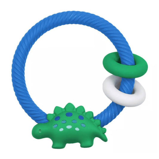 Itzy Ritzy Silicone Teether with Rattle, Dinosaur, ANB BABY