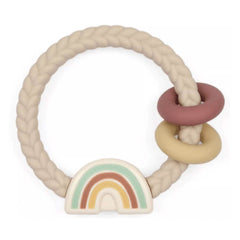 Itzy Ritzy Silicone Teether with Rattle, Neutral Rainbow, ANB BABY