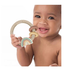 Itzy Ritzy Silicone Teether with Rattle, Neutral Rainbow, ANB BABY