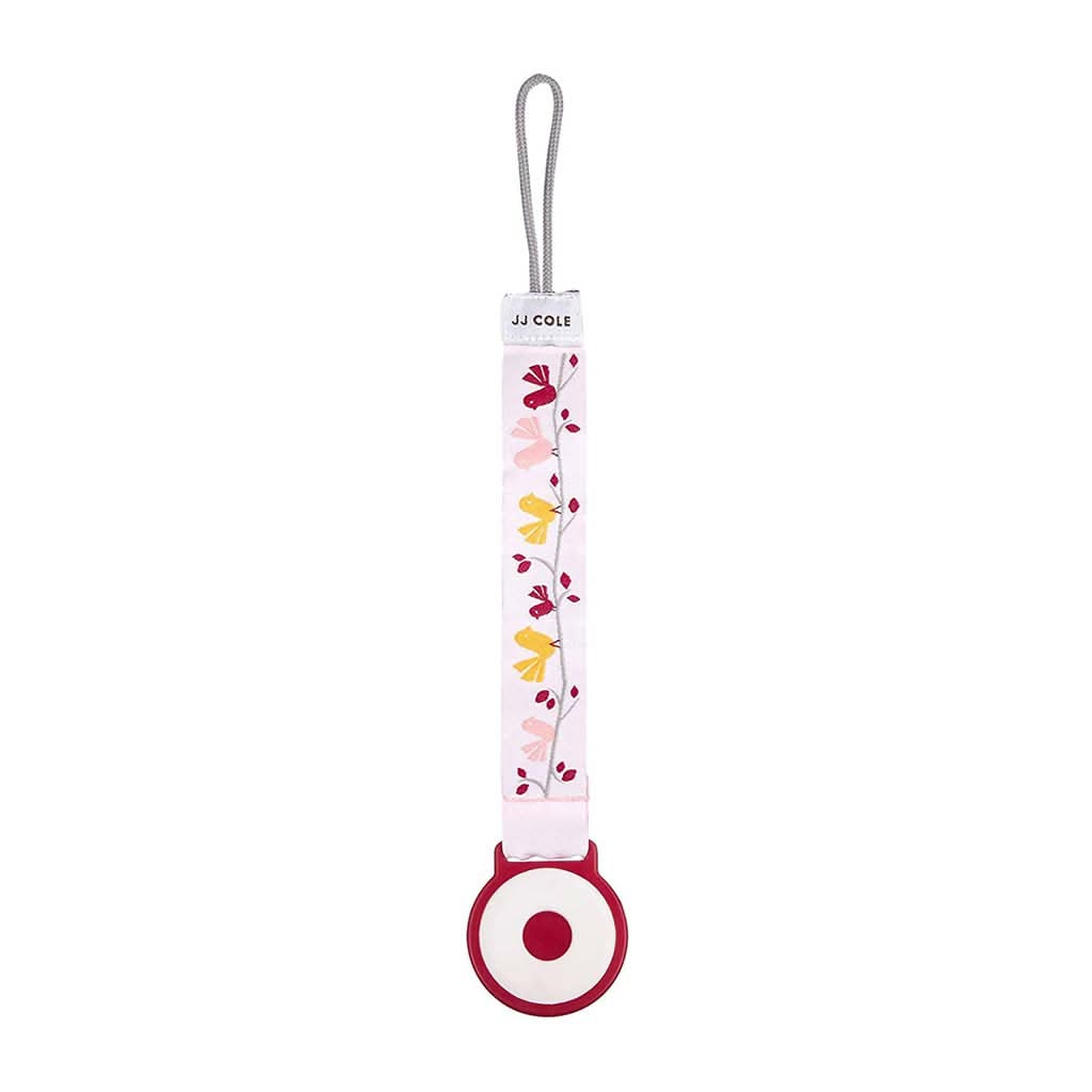 JJ COLE Easy Attach Pacifier Clip - Pink Chickadee, ANB BABY