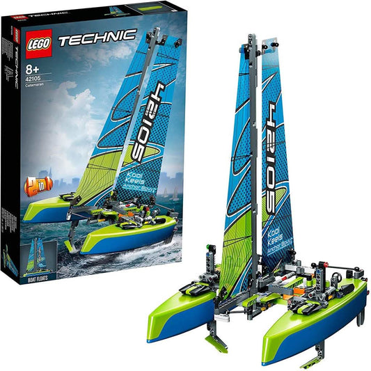 Lego Technic Catamaran Model Sailboat Building Kit, 404 Pieces, ANB BABY