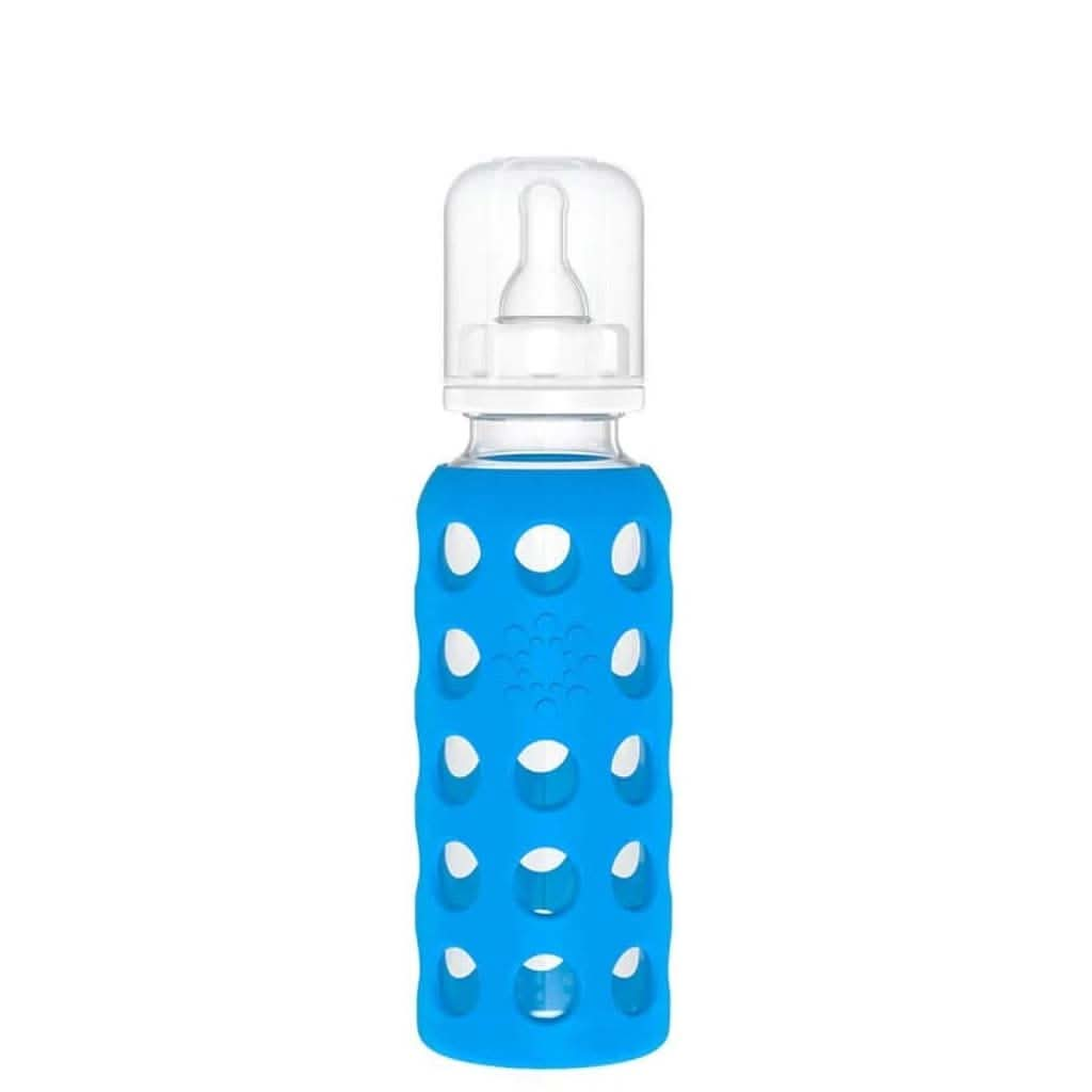 Lifefactory 9 - Ounce Glass Baby Bottle with Stage 1 Nipple, Stopper and Cap, ANB BABY