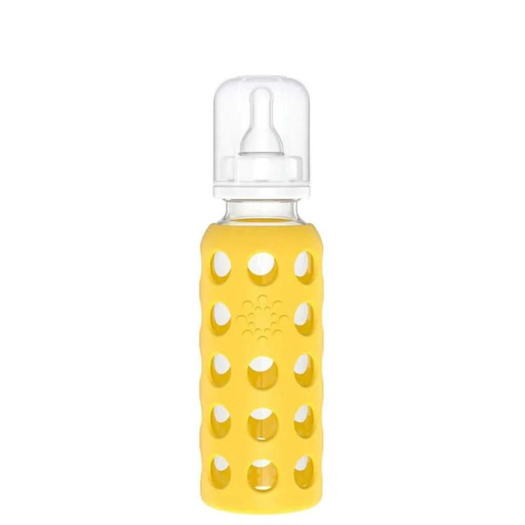 Lifefactory 9 - Ounce Glass Baby Bottle with Stage 1 Nipple, Stopper and Cap, ANB BABY