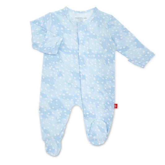 Magnetic Me Blue Doeskin Modal Magnetic Footie, ANB BABY