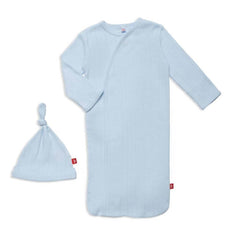 Magnetic Me Love Lines Pointelle Magnetic Gown and Hat Set, Newborn - 3 Months, ANB BABY