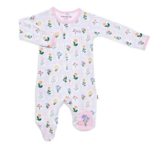 Magnetic Me Pink Abbey Organic Cotton Footie, ANB BABY