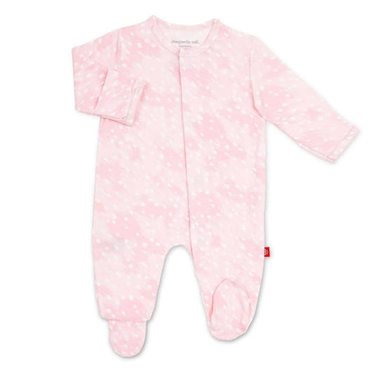 Magnetic Me Pink Doeskin Modal Magnetic Footie, ANB BABY