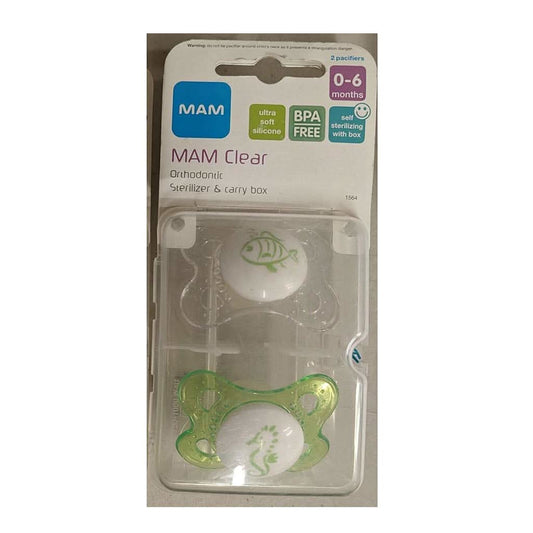 MAM Clear Pacifier 2 Pack for 0 - 6 Months, ANB BABY