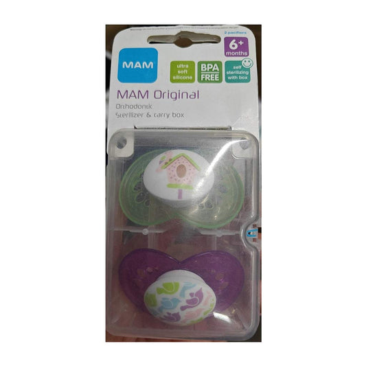 MAM Origional Pacifier 2 Pack for 6+ Months, Purple / Green - ANB Baby