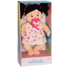 Manhattan Toy Baby Stella Peach Doll with Black Pigtails Toy, ANB BABY