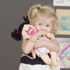 Manhattan Toy Baby Stella Peach Doll with Black Pigtails Toy, ANB BABY