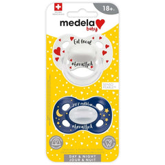 Medela Baby Day & Night Pacifier, Eat Local Design, 2 Pack, ANB BABY