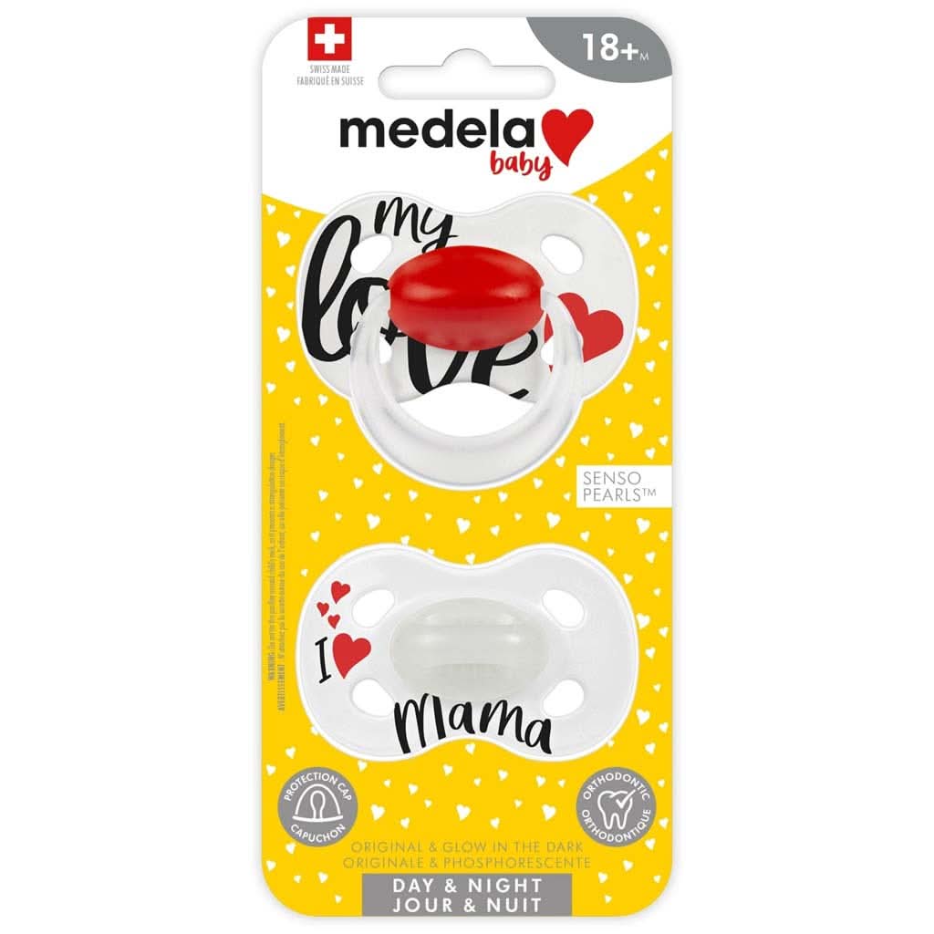 Medela Baby Day & Night Pacifier, My Love design, 2 Pack, ANB BABY