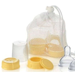 MEDELA Breast Milk Bottle Spare Parts with Three Medium - Flow Wide Base Nipples, ANB BABY