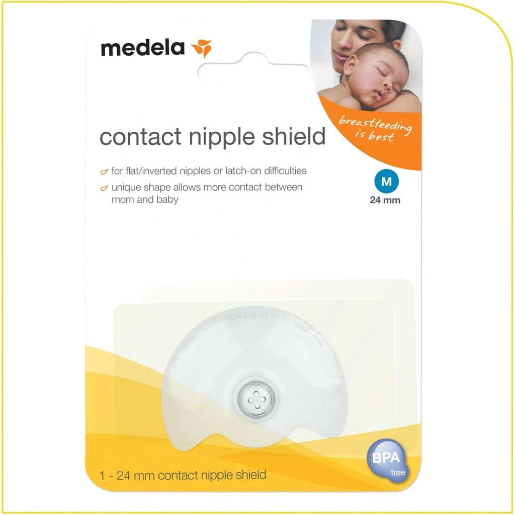 MEDELA Contact Nipple Shield - Nippleshield for Breastfeeding with Latch Difficulties - Made Without BPA (Pack of 2), ANB BABY