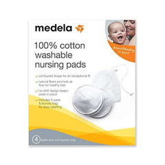 Medela Nursing Pads 100% Cotton Washable Bra Pads, 4 Count, ANB BABY