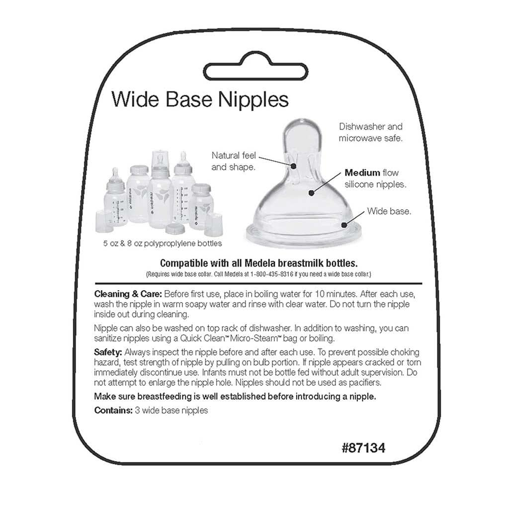 Medela Wide Base Nipples - Pack of 3, ANB BABY