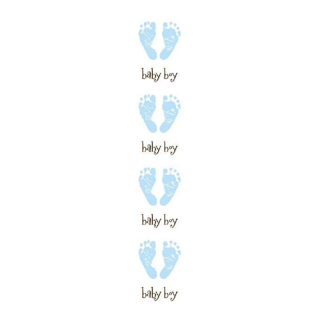 Mrs Grossmans Strip of Blue Footprints Stickers, ANB BABY