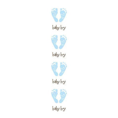 Mrs Grossmans Strip of Blue Footprints Stickers, ANB BABY