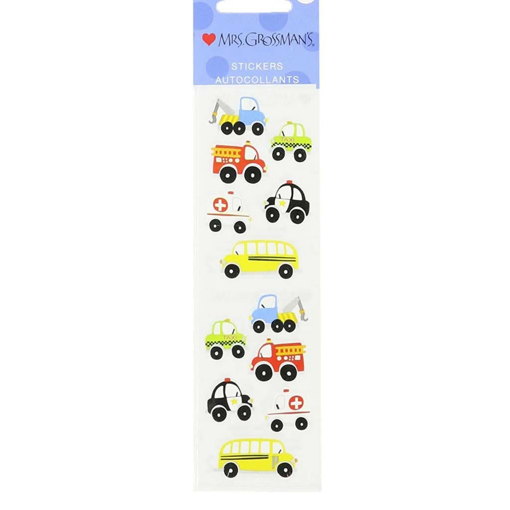 Mrs. Grossman's Strip of Chubby Work Vehicles Stickers, ANB BABY