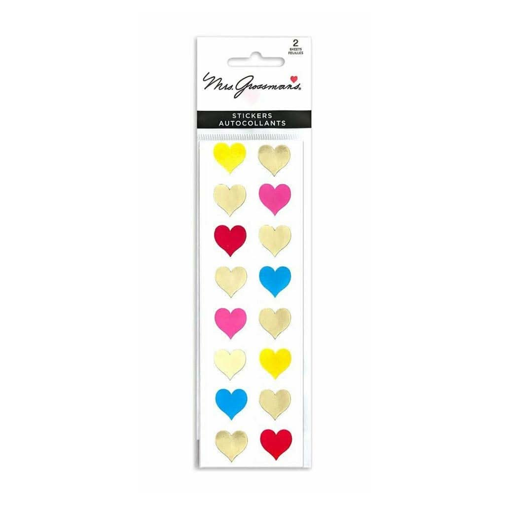 Mrs Grossman's Strip of Gold Multi Hearts Stickers, ANB BABY