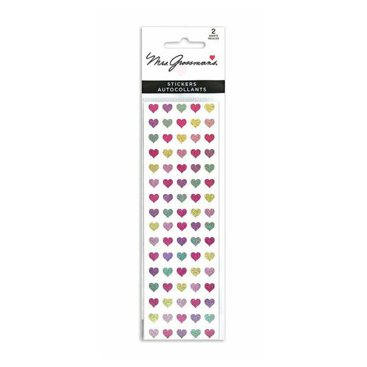 Mrs. Grossman's Strip of Pastel Multi Micro Hearts Stickers, ANB BABY