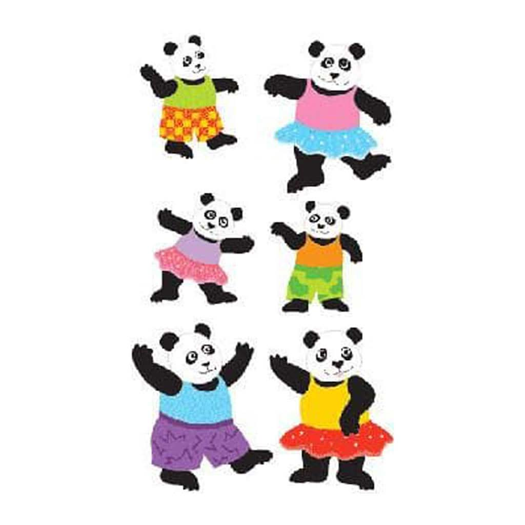 Mrs Grossman's Strip of Playful Pandas Stickers, ANB BABY