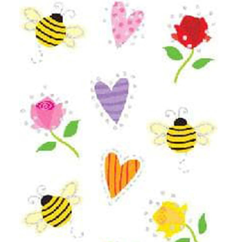 Mrs. Grossman's Strip of Reflection Petite Hearts and Bees Stickers, ANB BABY